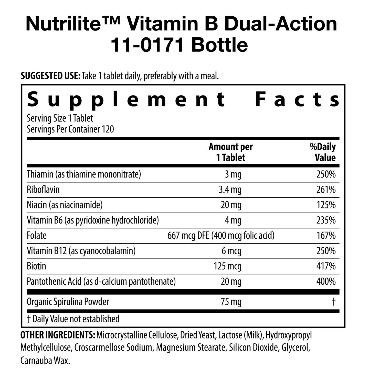 Vitamina B de acción doble Nutrilite™ - 120 tabletas